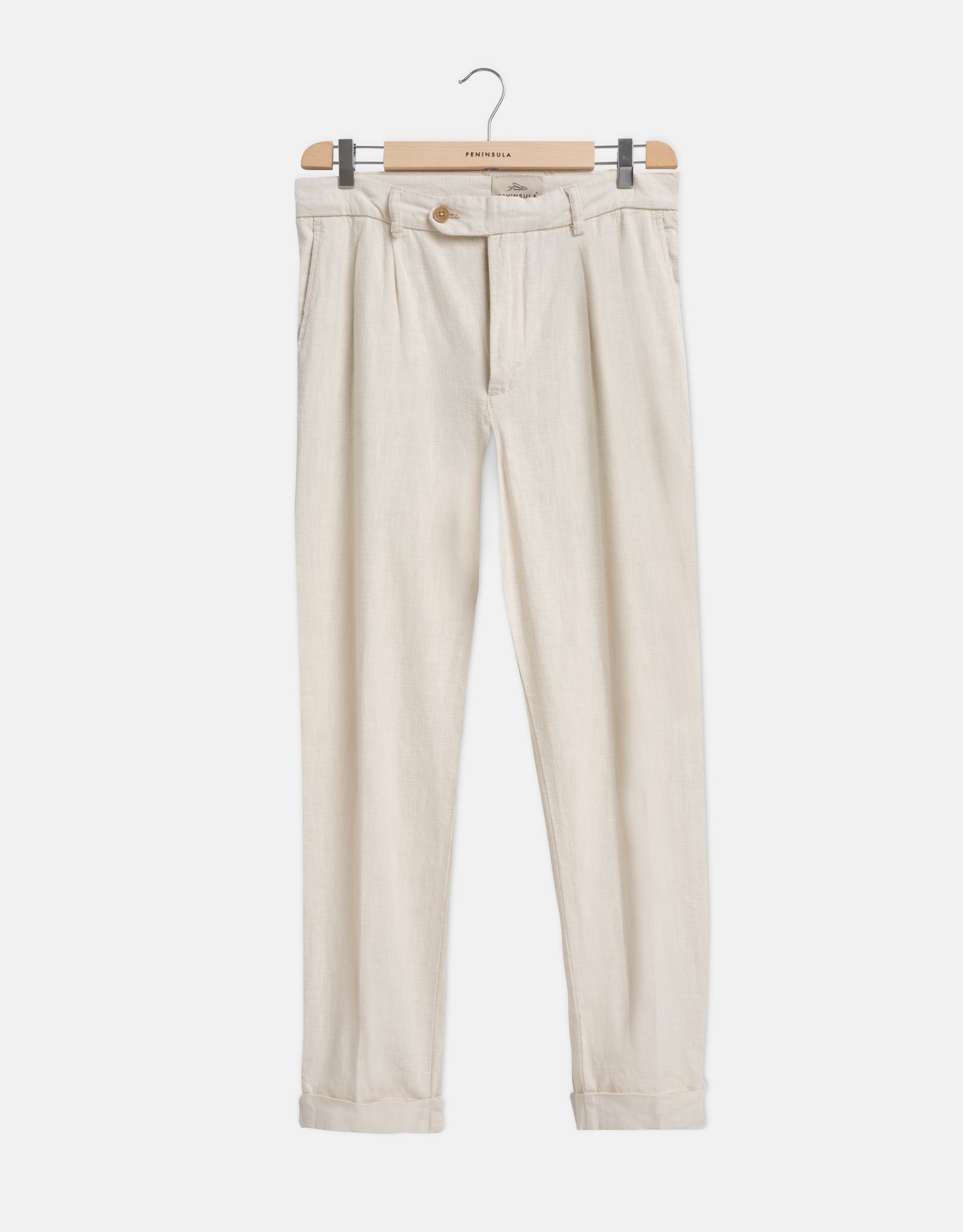 Marzamemi linen pleated trousers