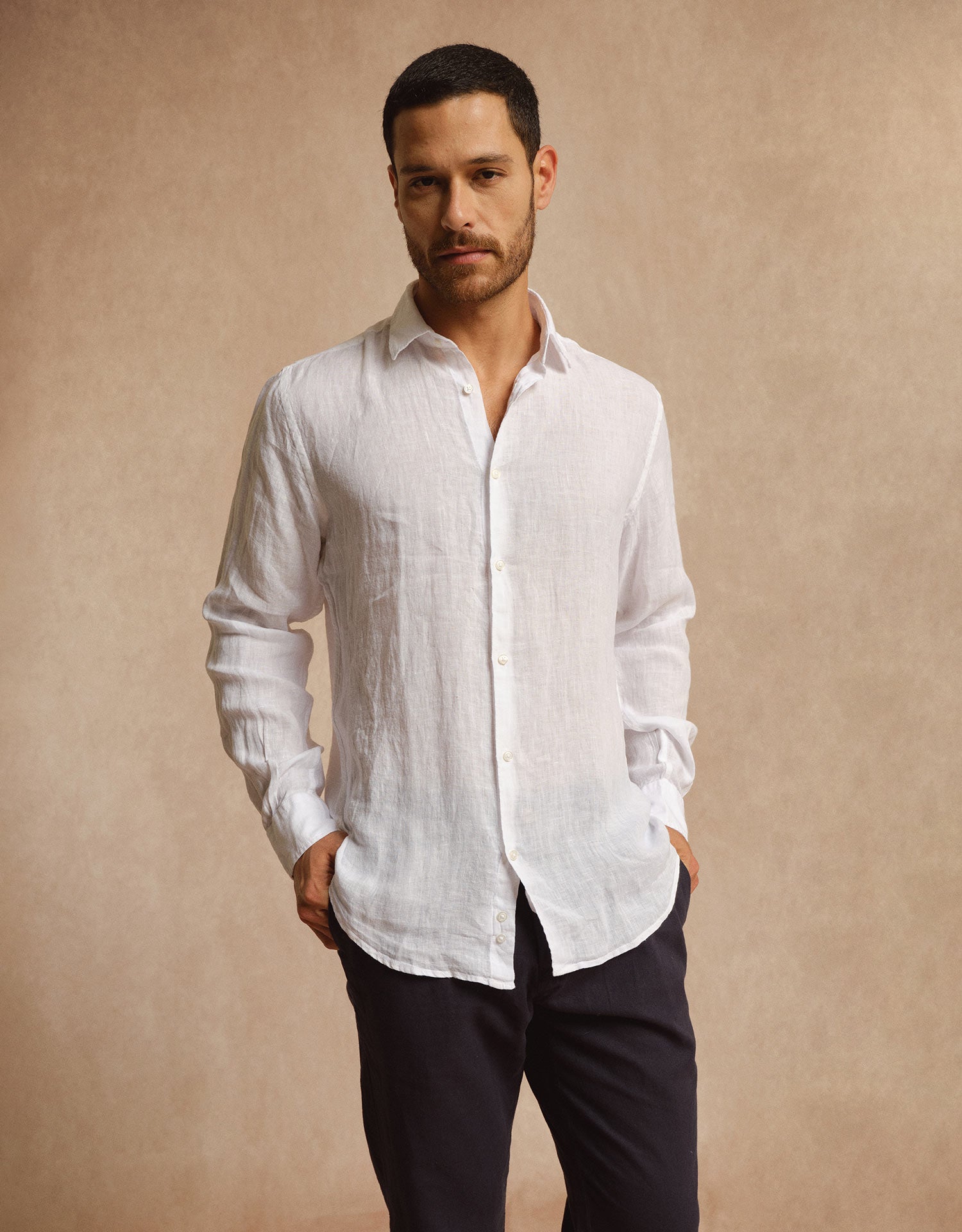 White Linen Beach Shirt