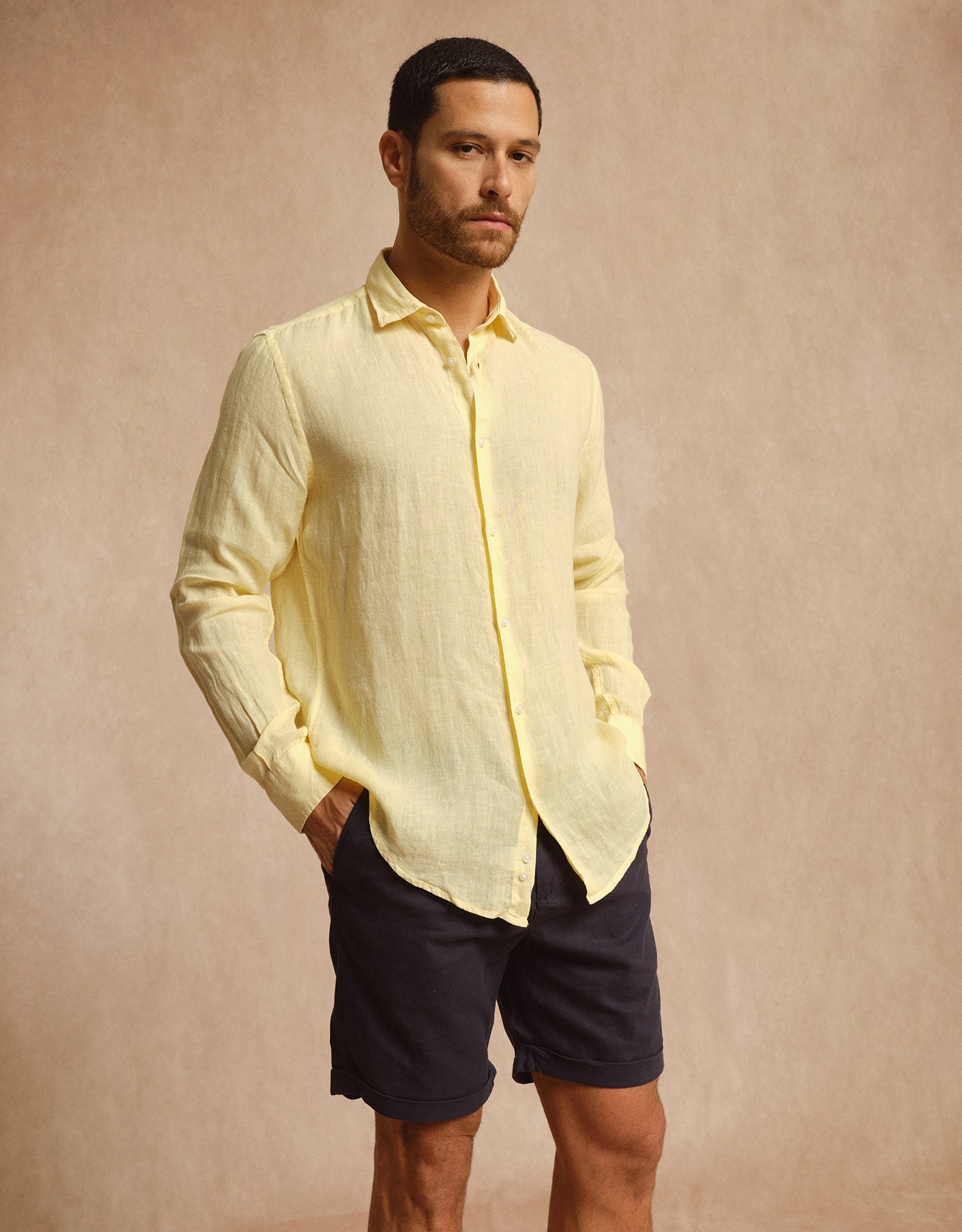 Orange Linen Shirt