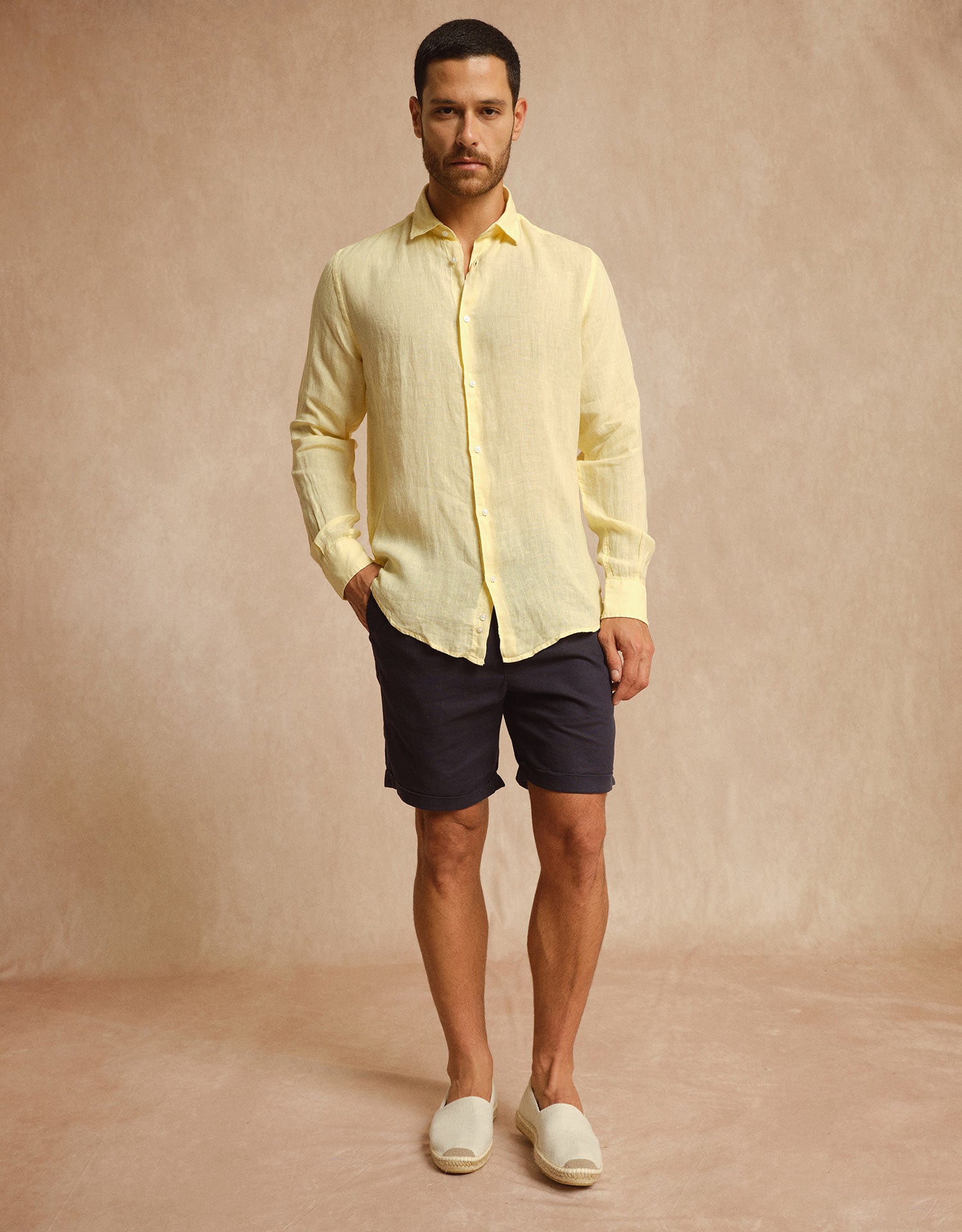 Orange Linen Shirt