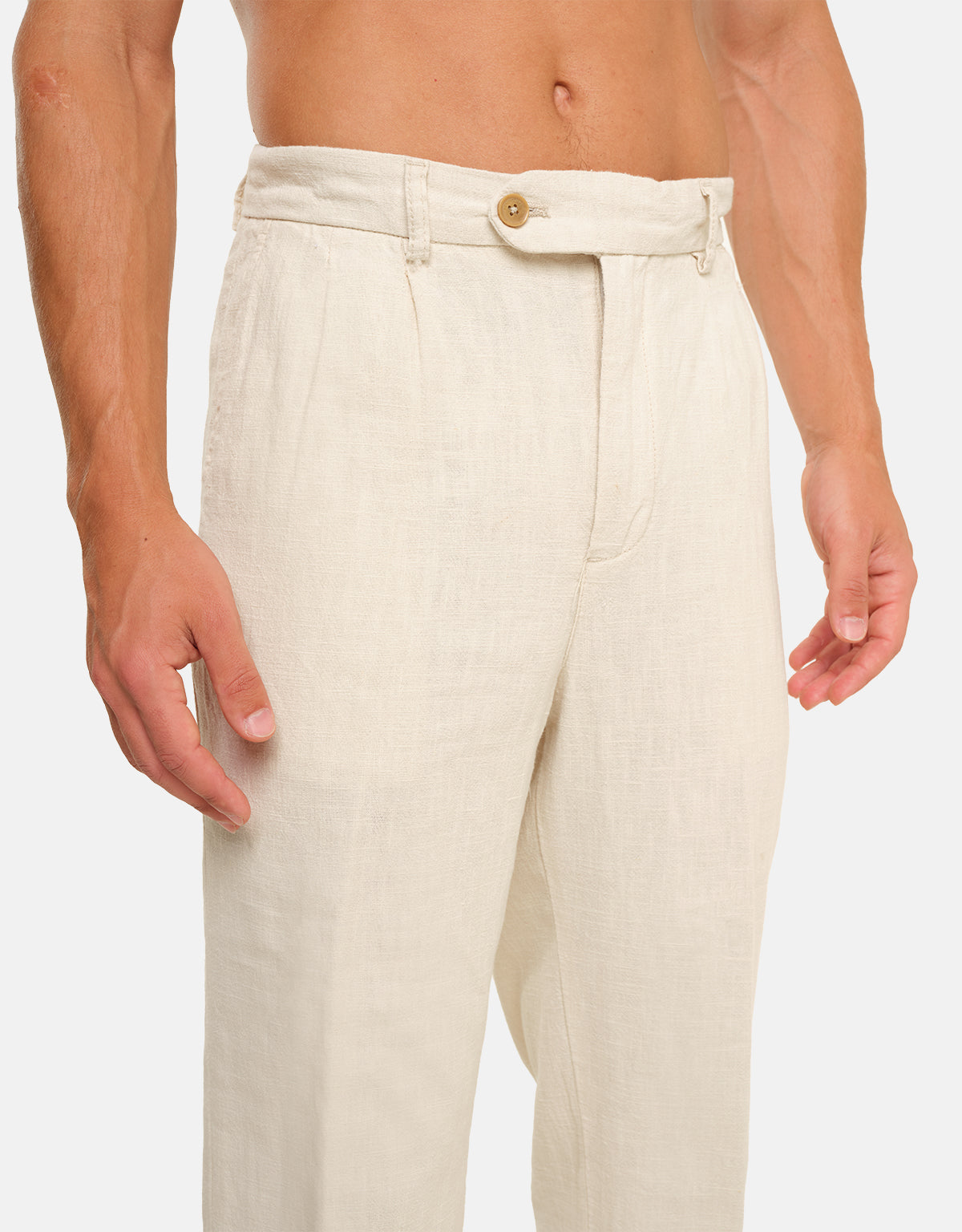 Marzamemi linen pleated trousers