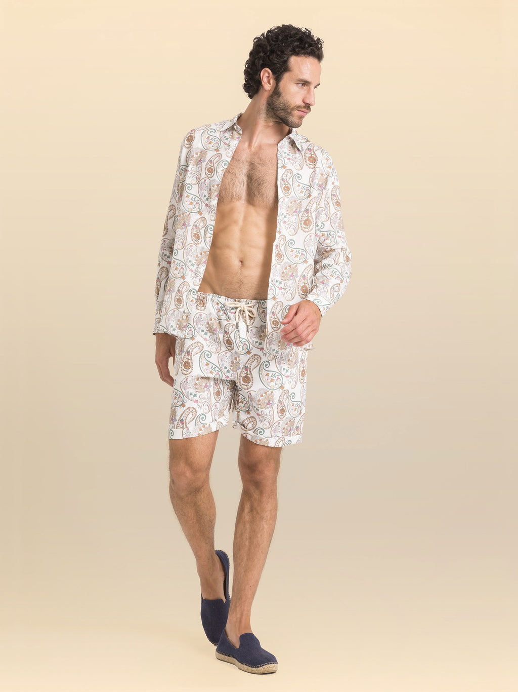 PANTABASKET DE LINHO ESTAMPADO CASABLANCA