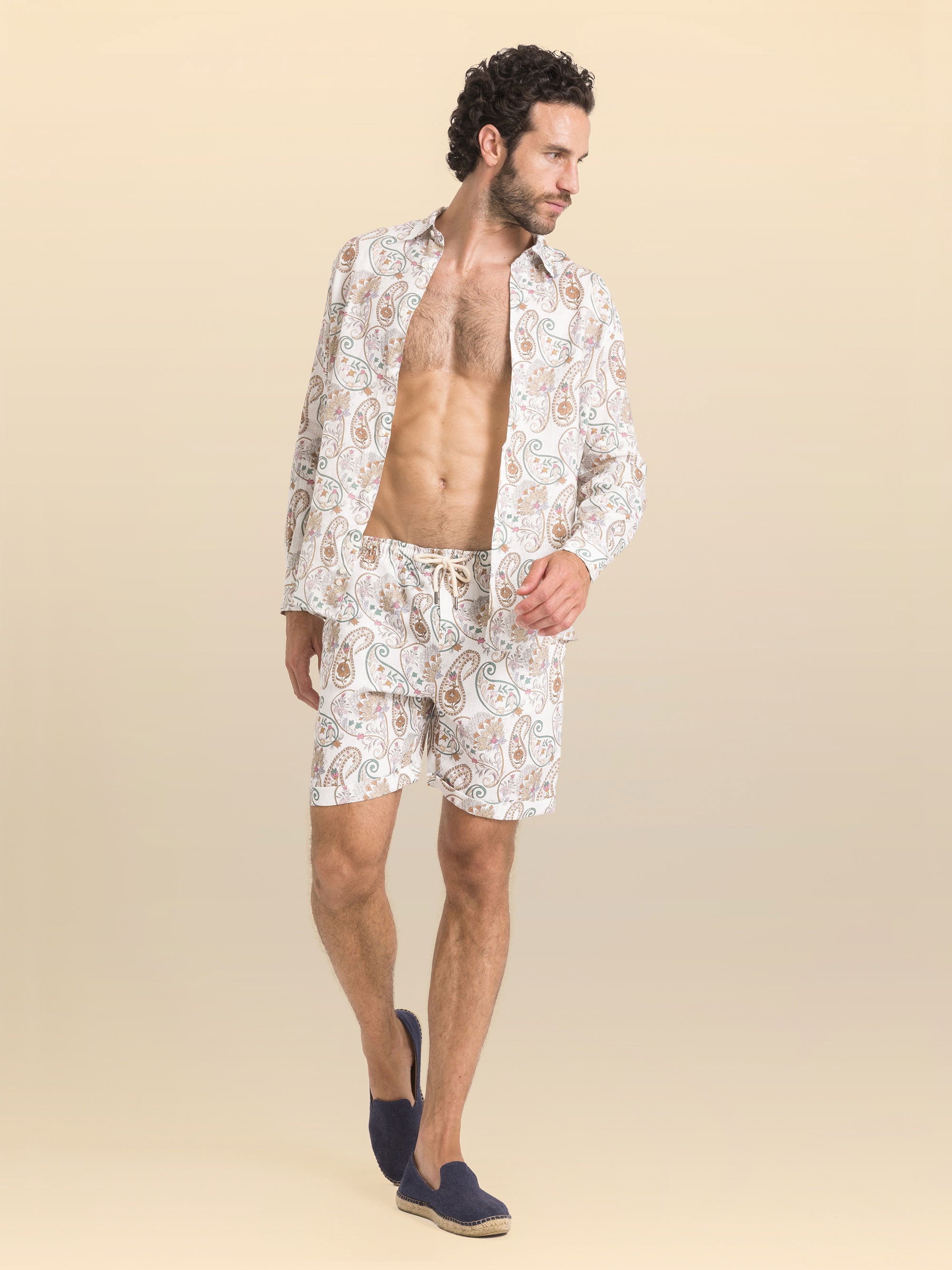 PANTABASKET DE LINHO ESTAMPADO CASABLANCA