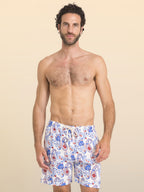 Herren-Pantabasket aus bedrucktem Leinen Casablanca