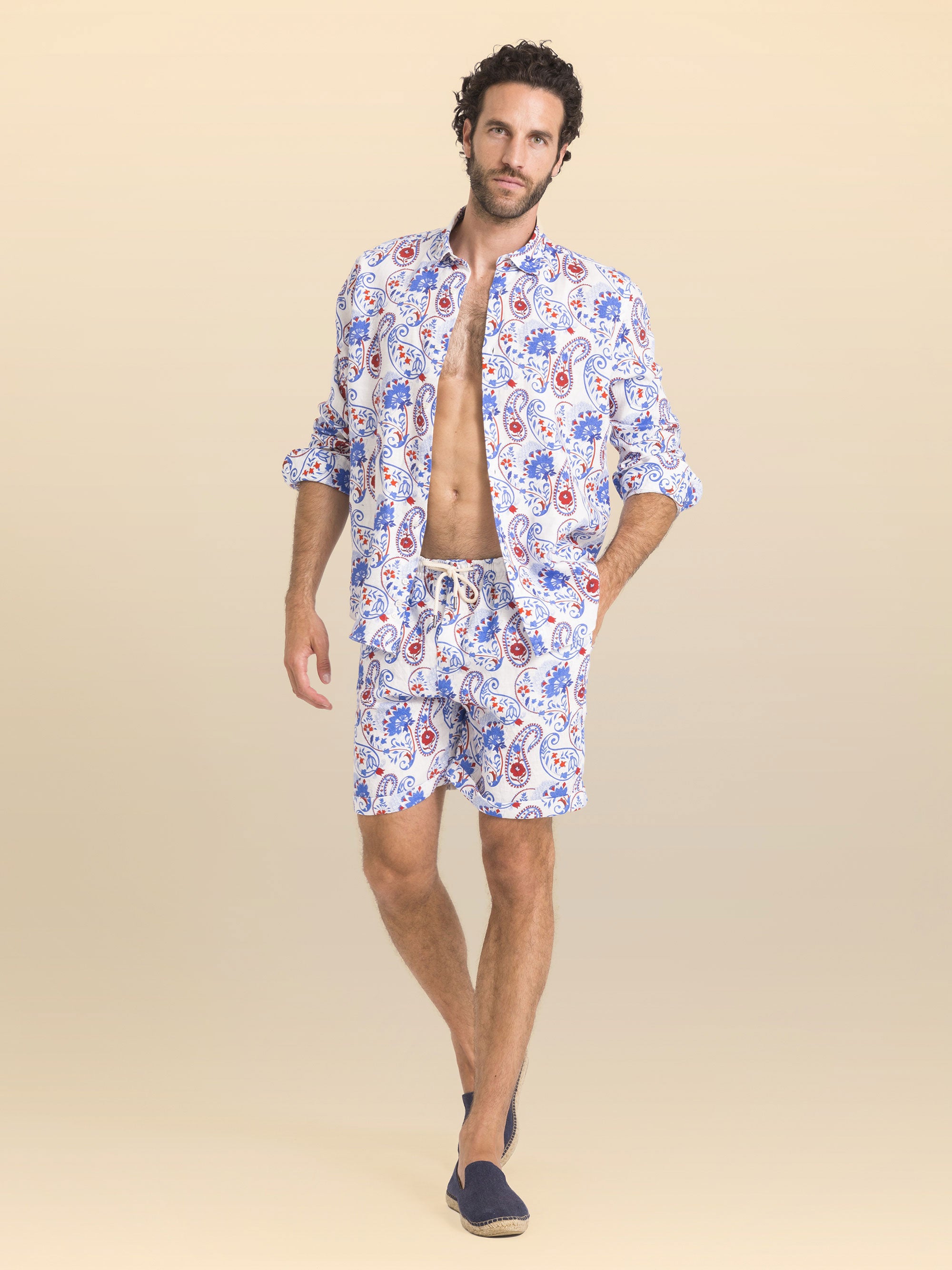 PANTABASKET DE LINHO ESTAMPADO CASABLANCA