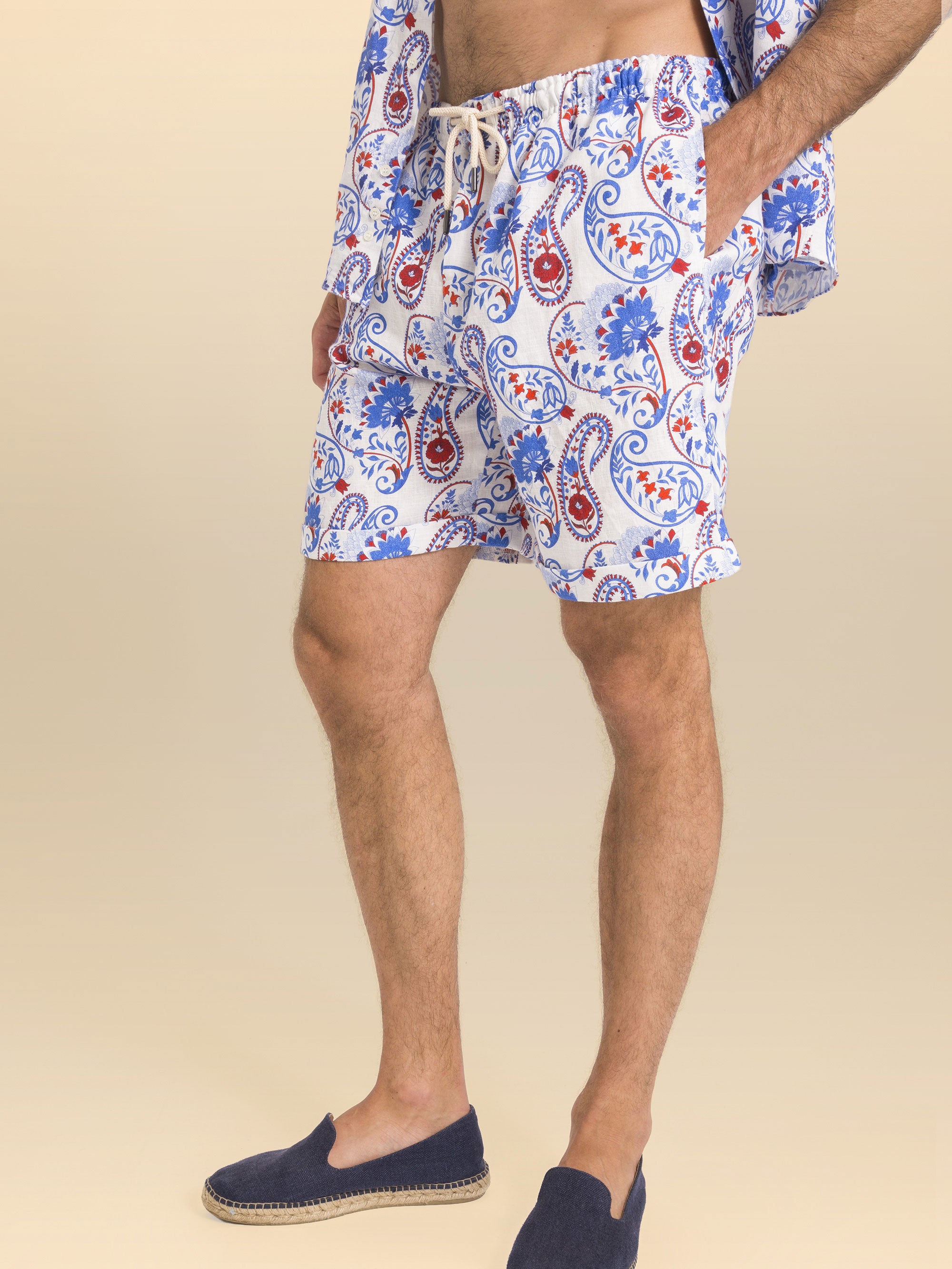 PANTABASKET DE LINHO ESTAMPADO CASABLANCA