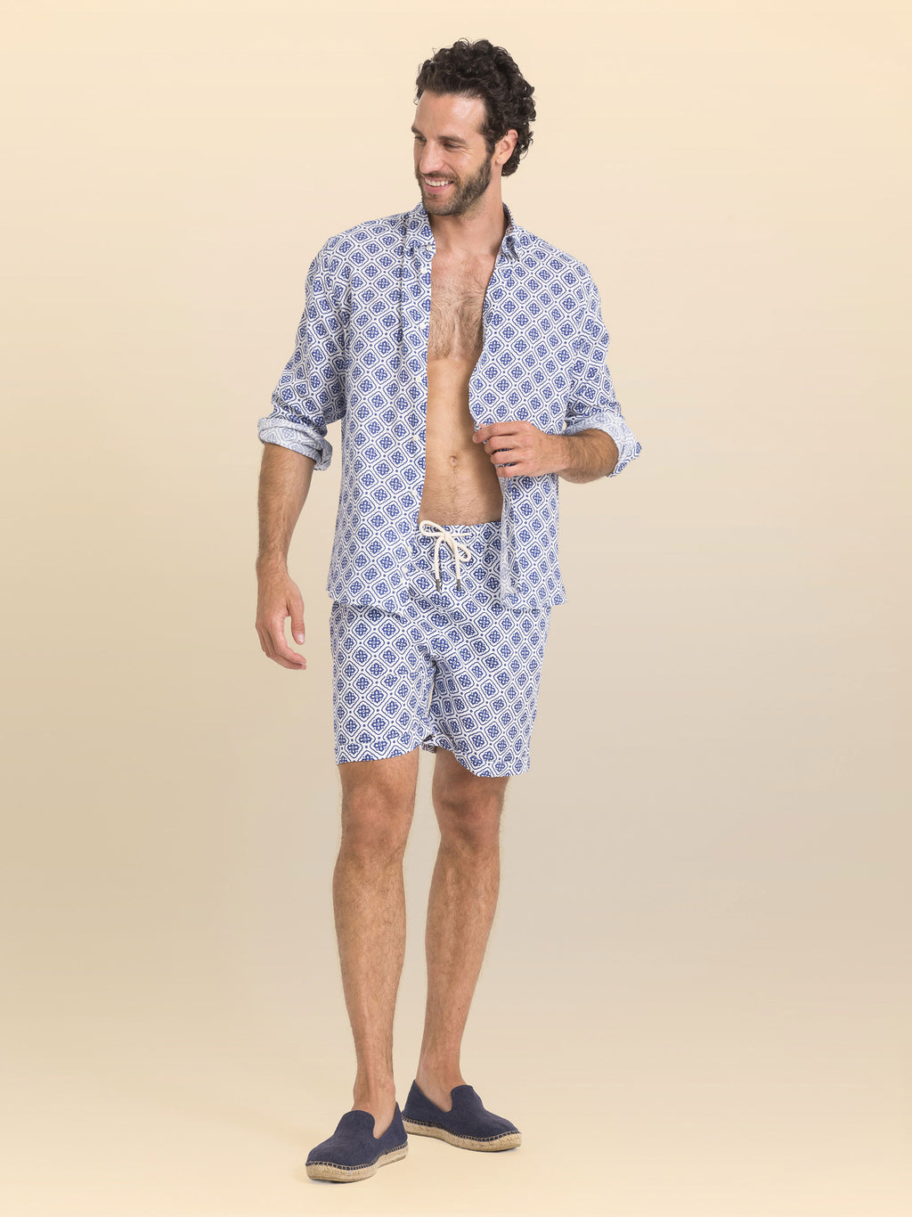 BEDRUCKTE LEINEN-PANTABASKET PANTELLERIA