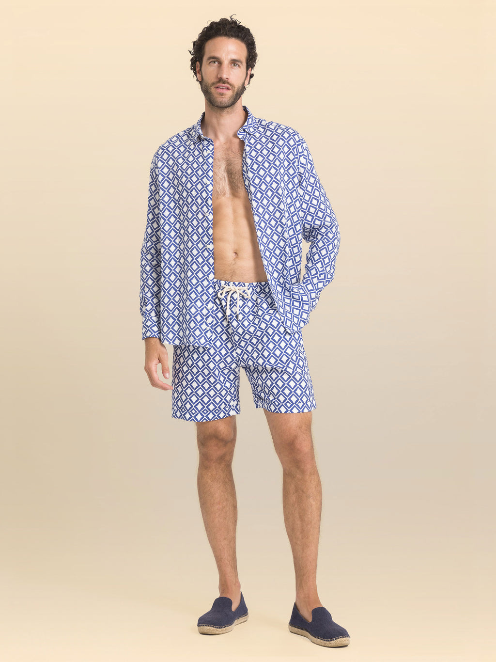 PANTABASKET EM LINHO ESTAMPADO TEULADA