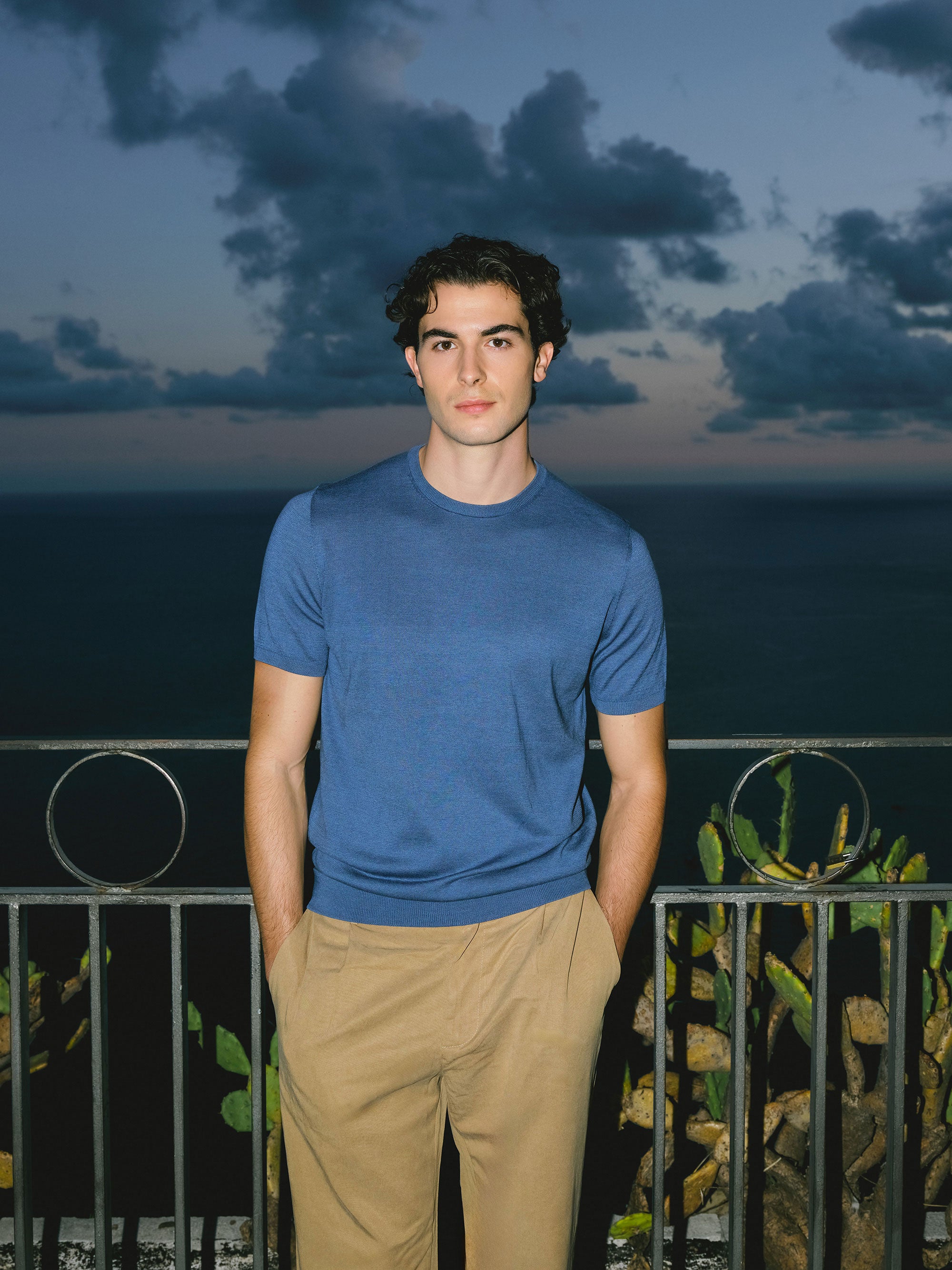 MAGLIA GIROCOLLO IN TRICOT A MANICHE CORTE CALA VOLPE