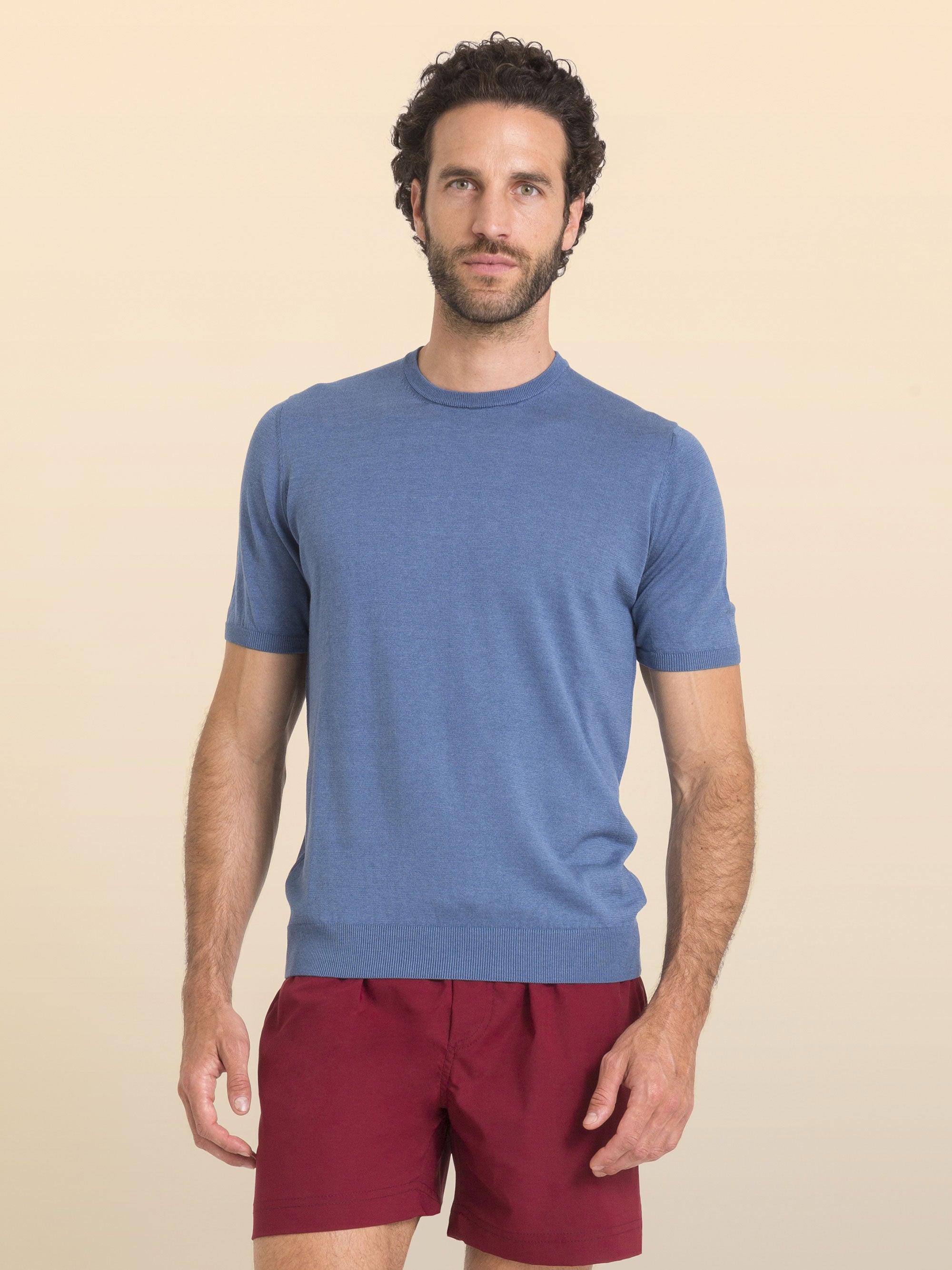 MAGLIA GIROCOLLO IN TRICOT A MANICHE CORTE CALA VOLPE