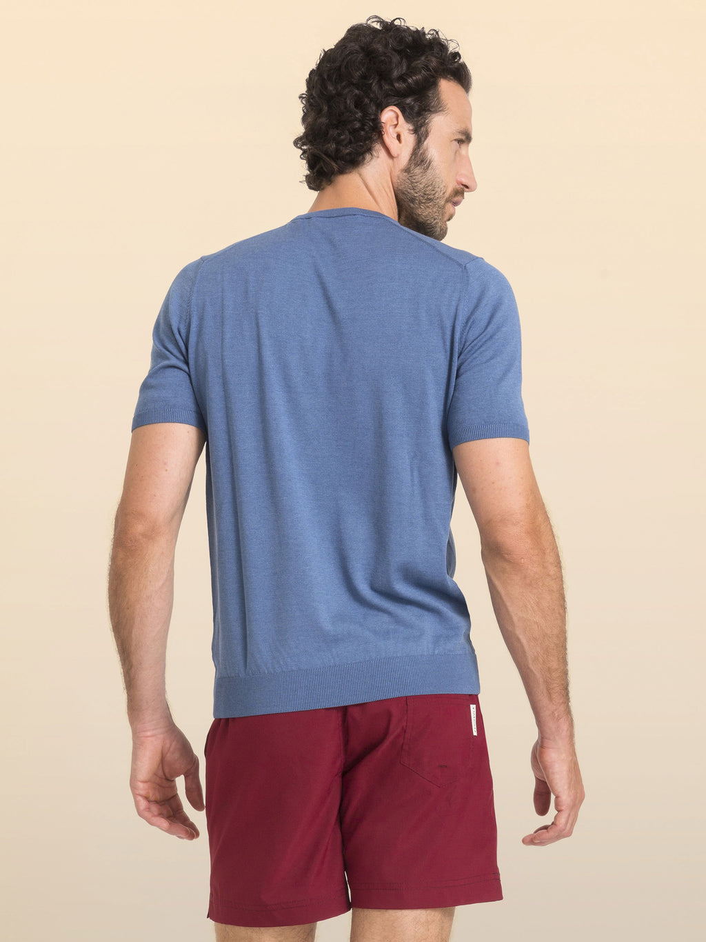 CAMISOLA DE GOLA REDONDA EM TRICOT DE MANGA CURTA CALA VOLPE