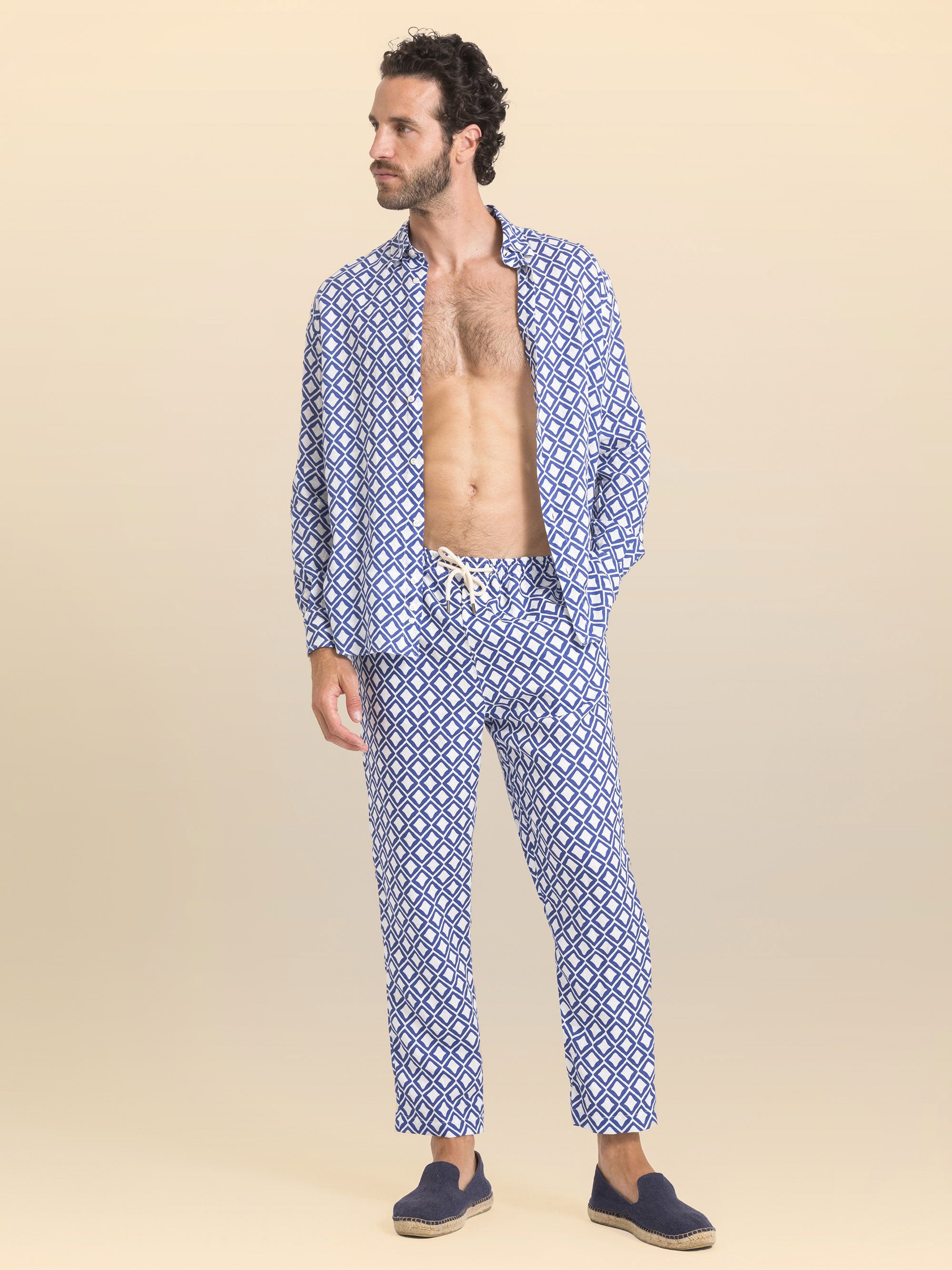 CALÇAS DE LINHO ESTAMPADO TEULADA