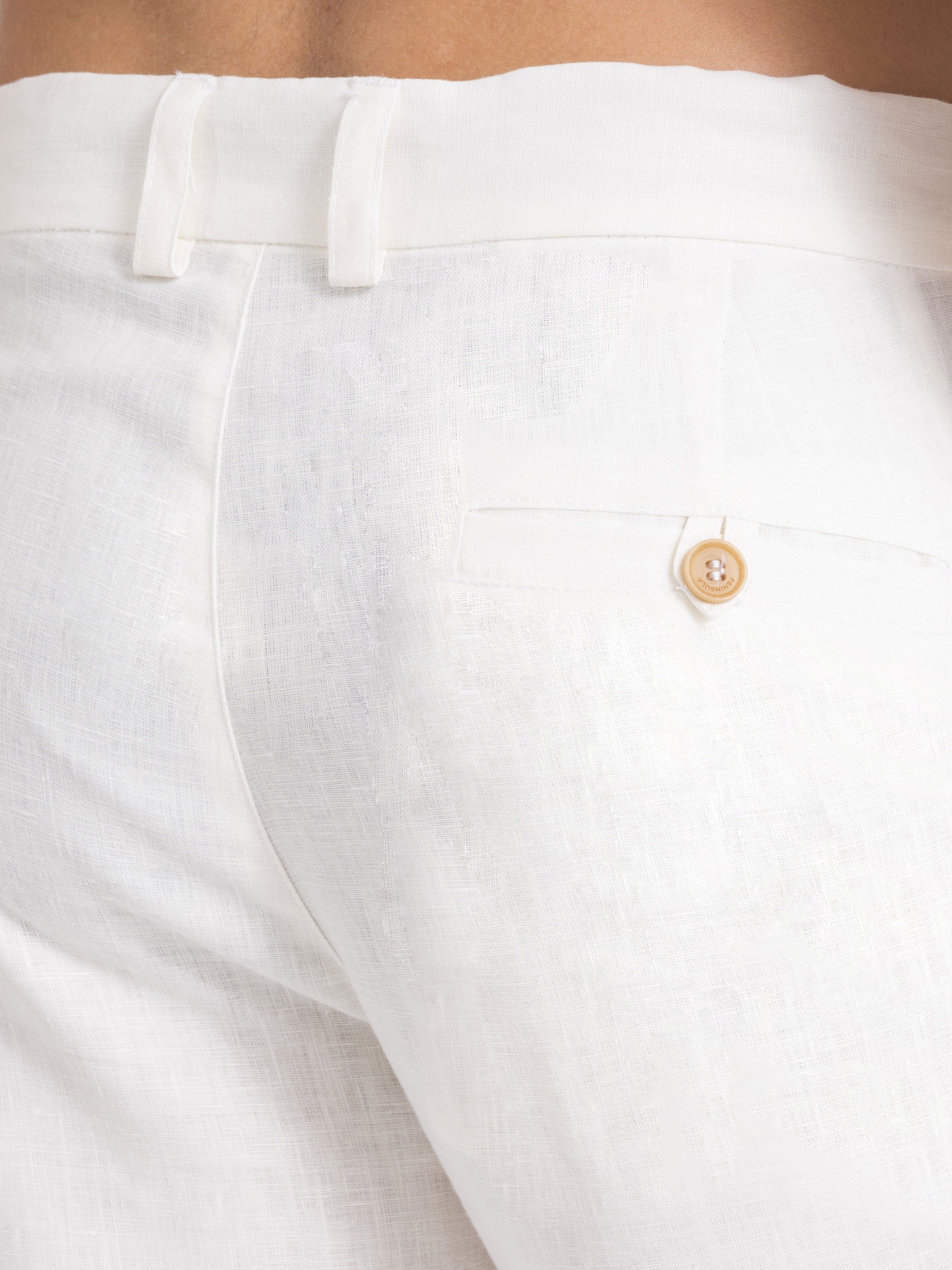 CALÇAS COM PINÇAS EM LINHO MARZAMEMI