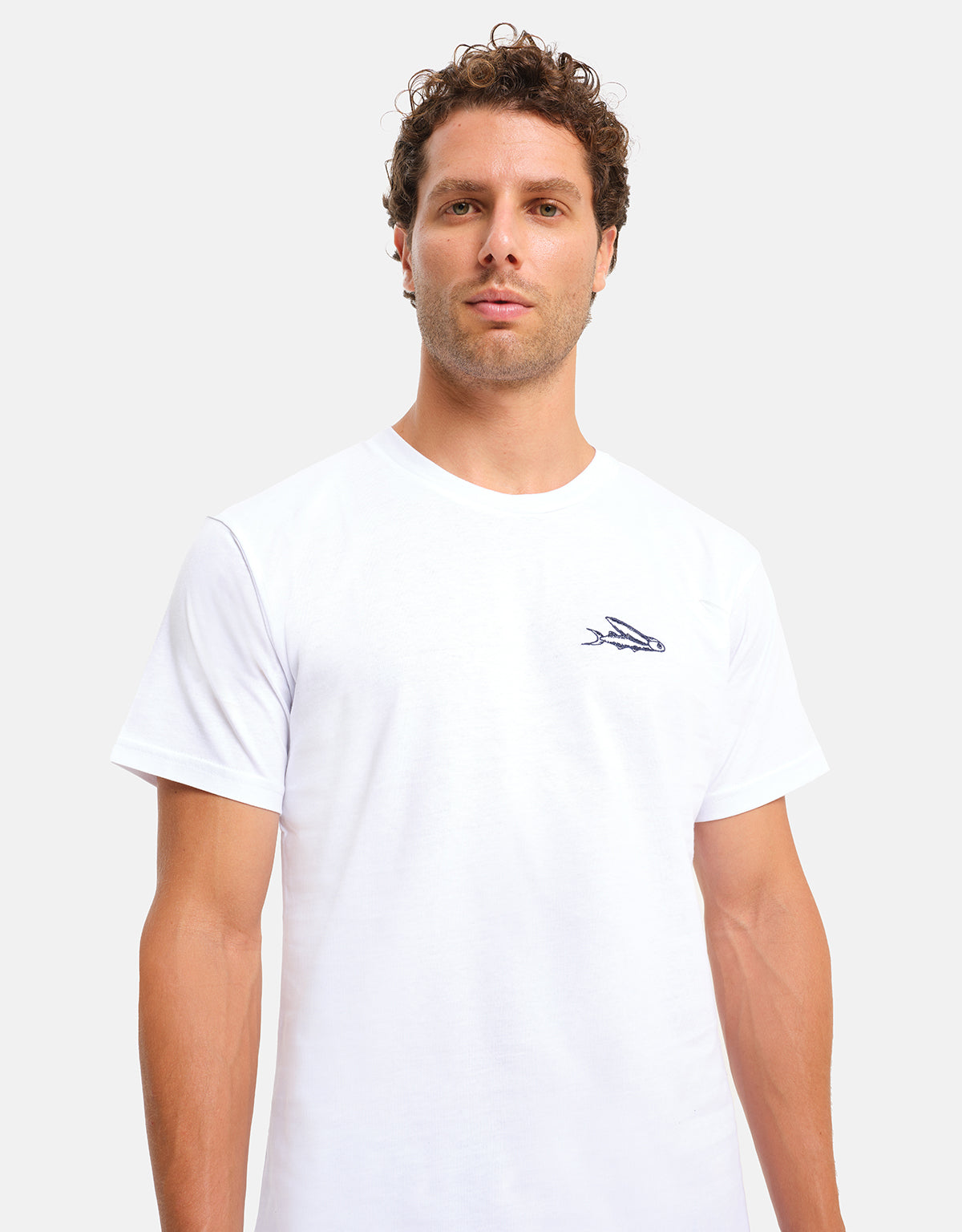 White Cotton Beach Embroidery T-Shirt