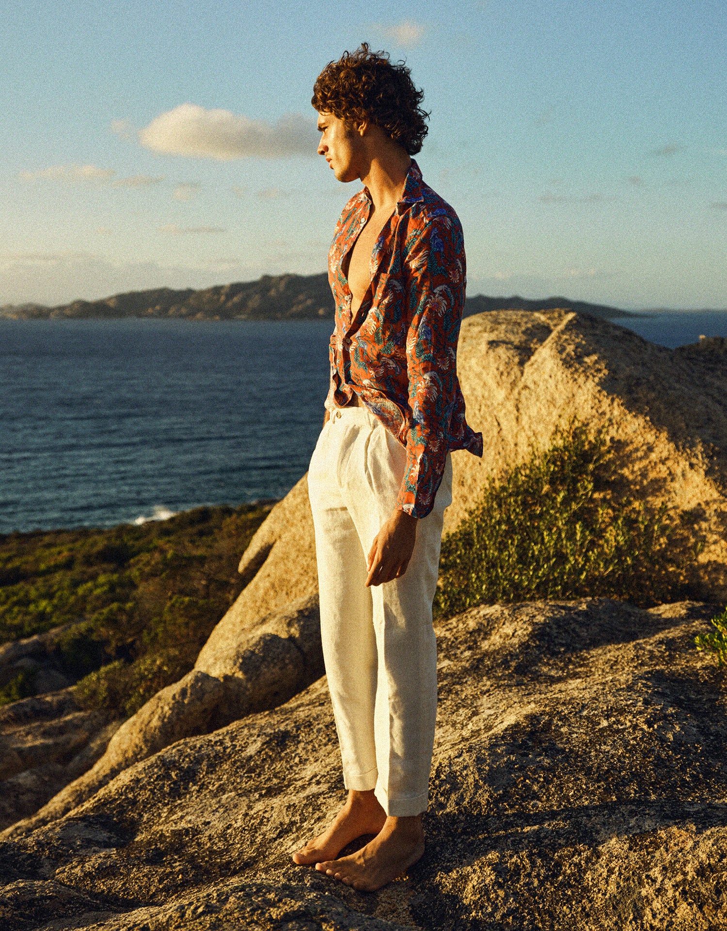 Marzamemi linen pleated trousers