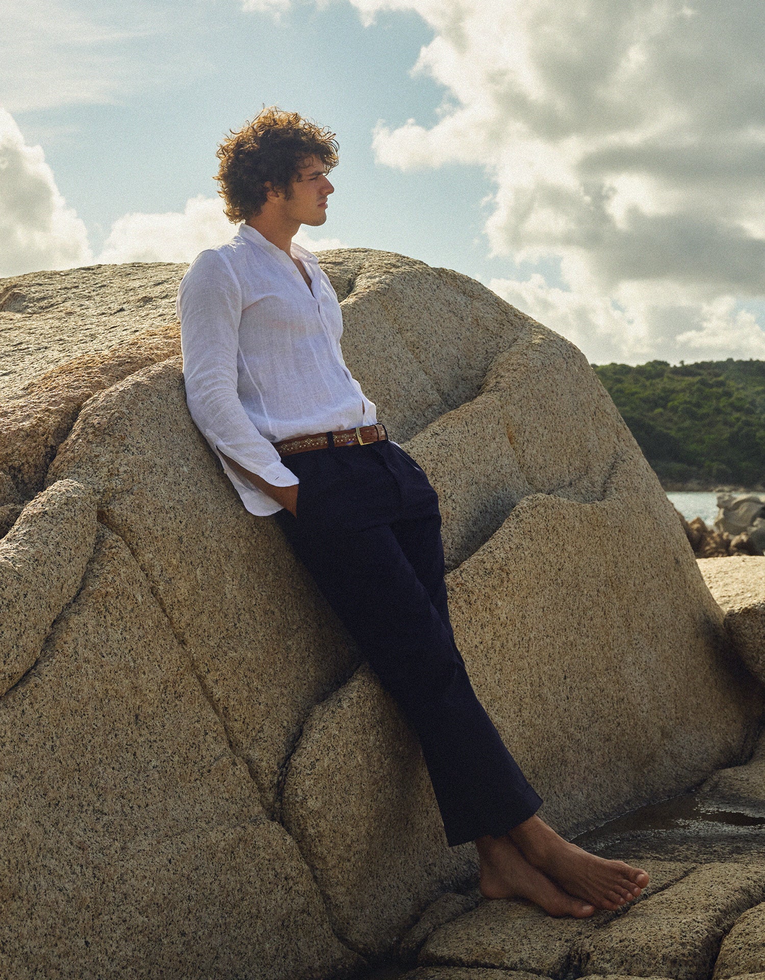 Stromboli linen pleated trousers