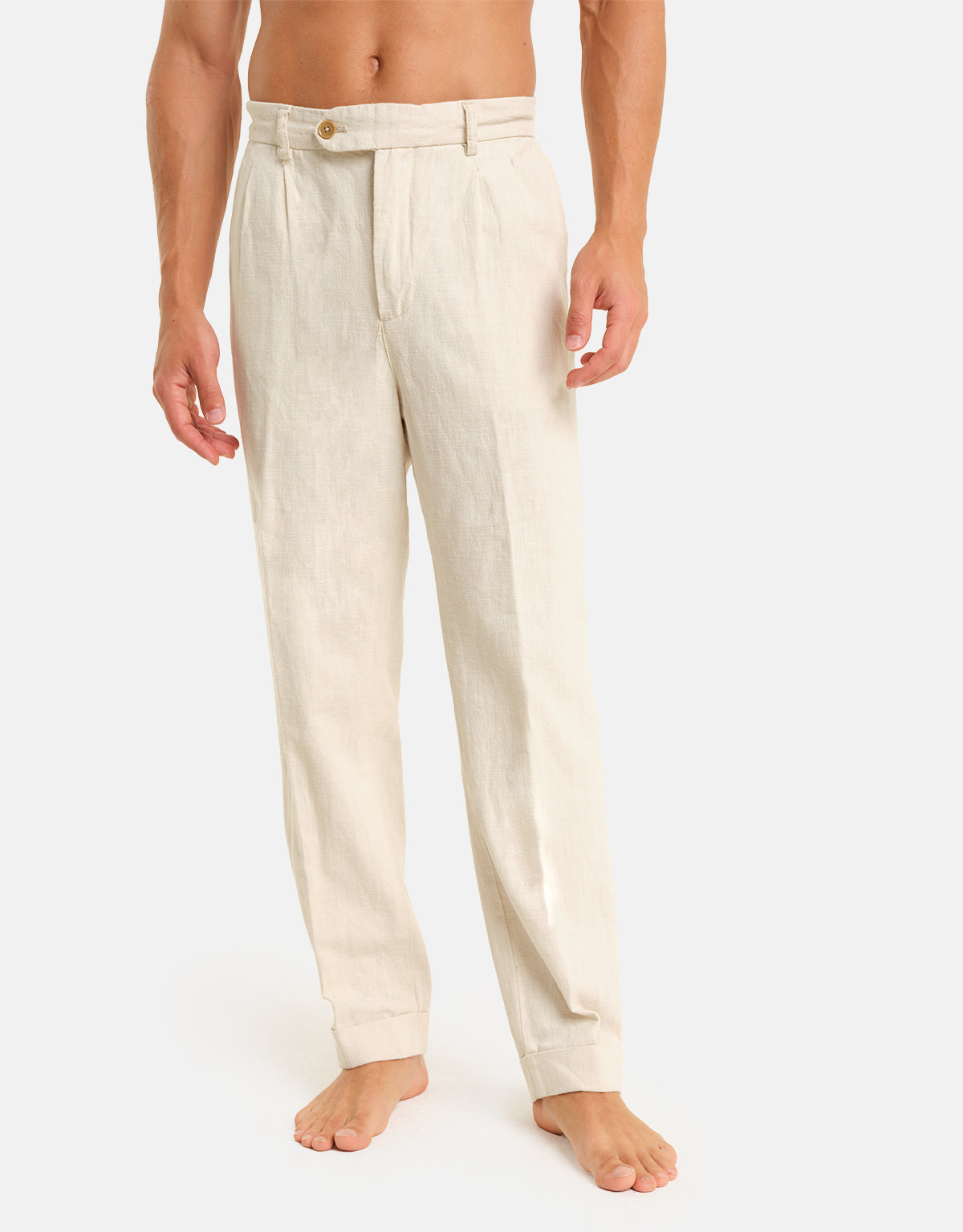Marzamemi linen pleated trousers